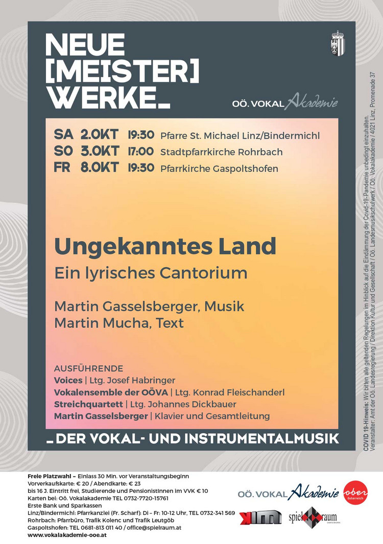 Neue Meisterwerke der Vokal- und Instrumentalmusik "Ungekanntes Land""Ungekanntes Land" Ein lyrisches Cantorium